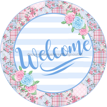 Wreath Sign, Welcome Sign, Spring Sign, DECOE-534, Sign For Wreath, DecoExchange - DecoExchange